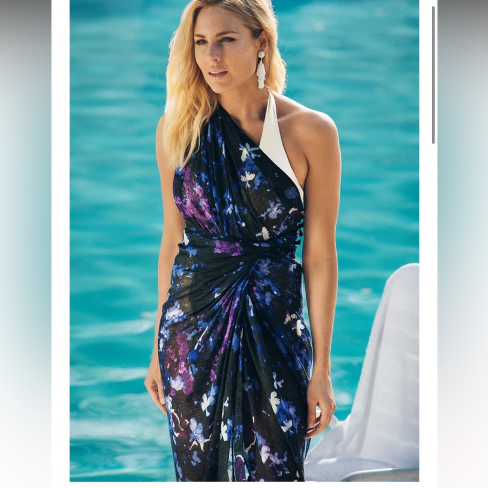 Peter Som Dream Floral Sarong Meteorite Coverup new!